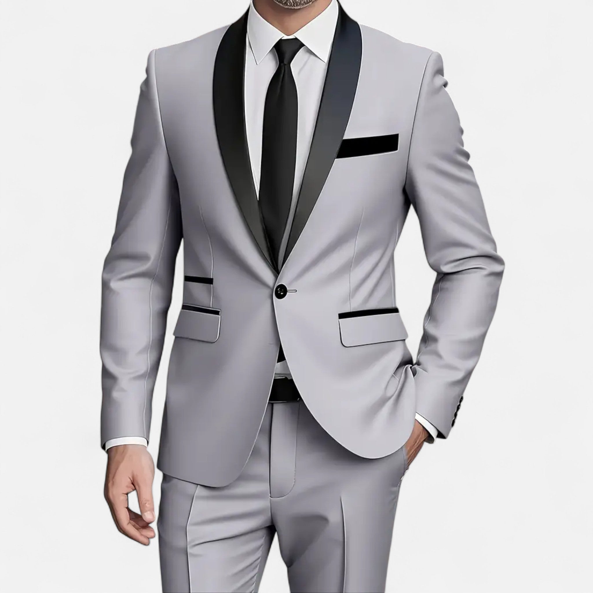 Velqlo | Costume de Tuxedo Banquet Slim Fit 3-Pièces pour Hommes