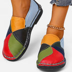 Velqlo | Mocassins en simili cuir pour femmes à blocs de couleurs