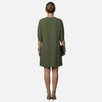 Velqlo | Robe midi plissée élégante à col en V pour femme