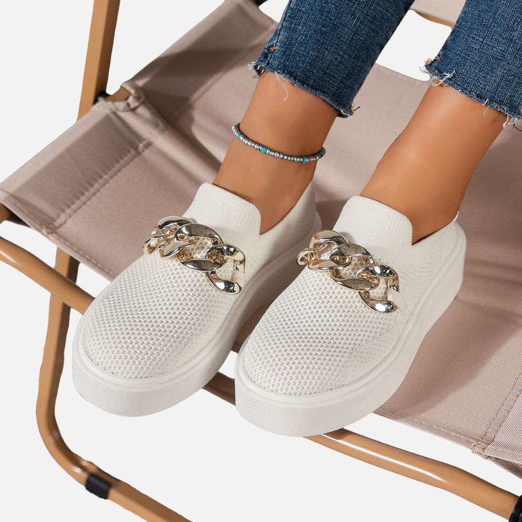 Velqlo | Chaussures Femme en Maille Légère à Enfiler Bout Rond