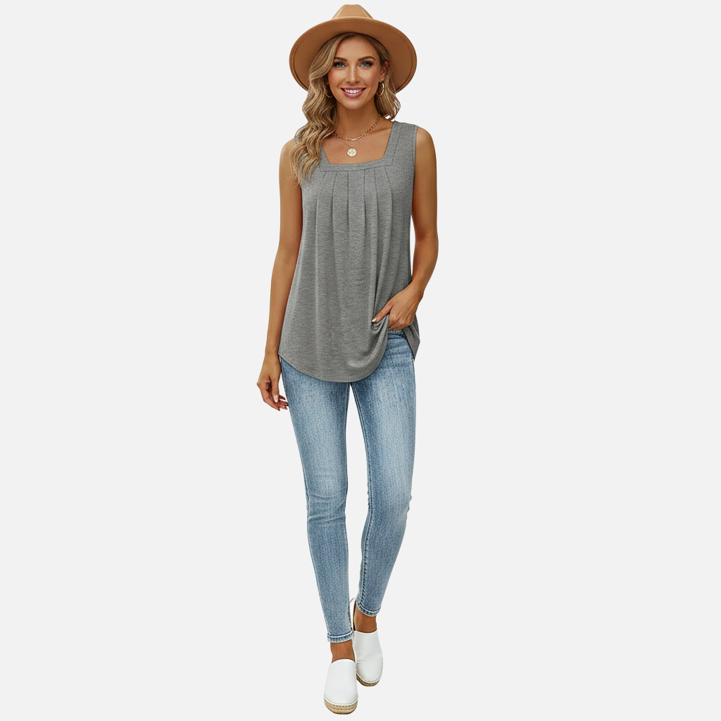 Velqlo | Débardeur ample à encolure carrée pour femme, chemise d'été