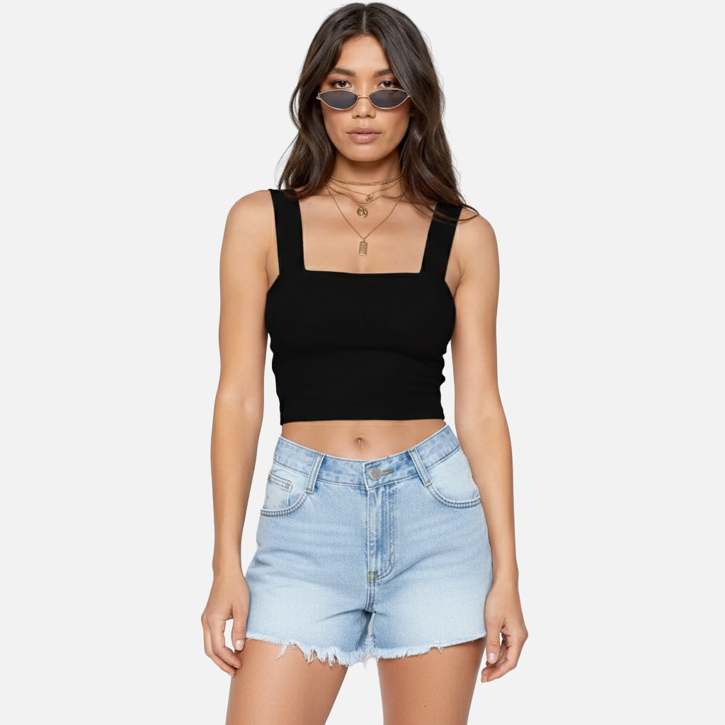 Velqlo | Débardeur court ajusté pour femme, idéal pour l'été