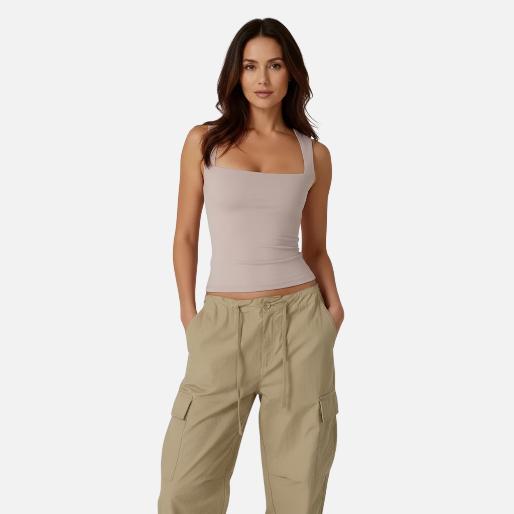 Velqlo | Débardeur slim fit à encolure carrée pour femme, idéal pour l'été