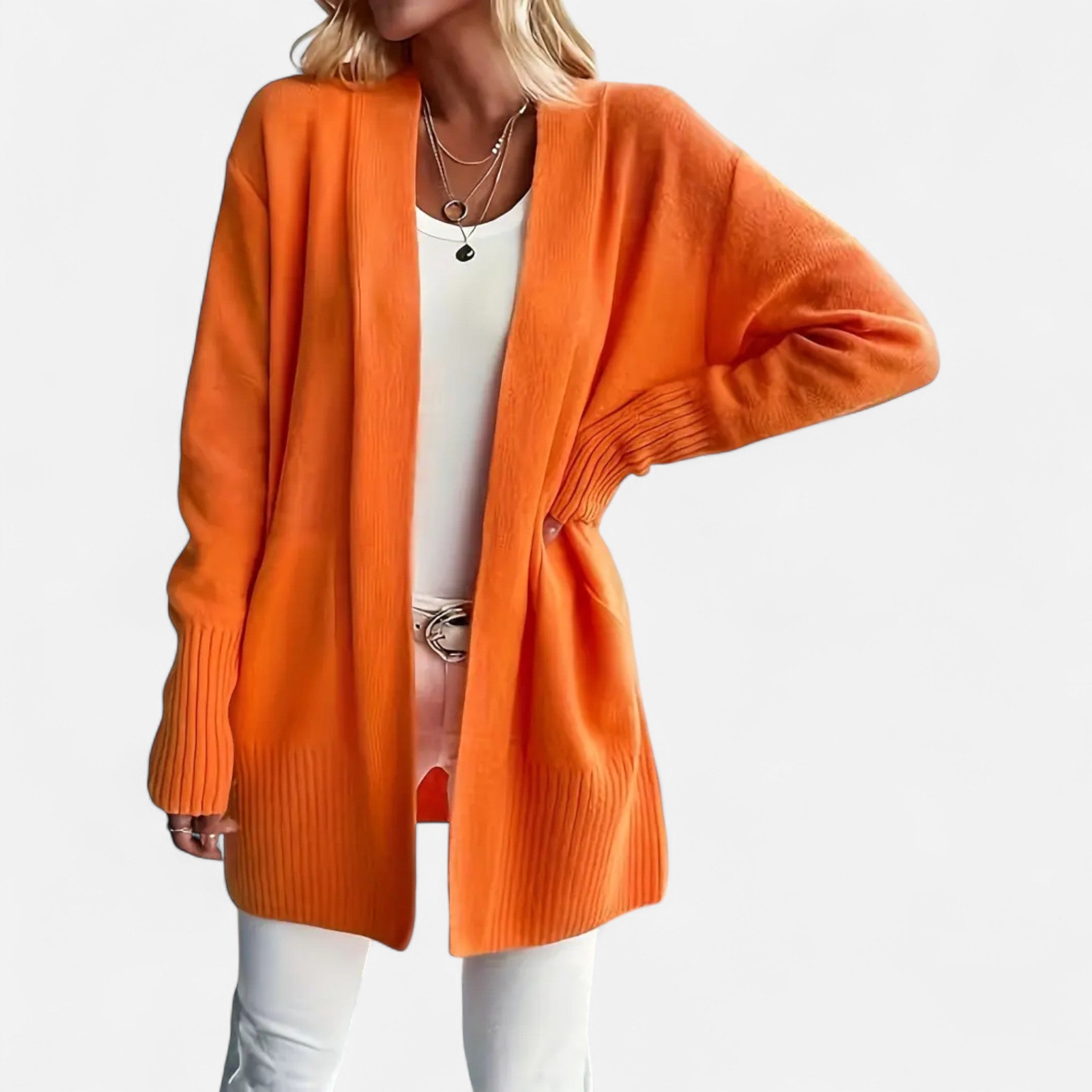 Velqlo | Cardigan en Tricot à Col V Ample pour Femmes