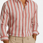 Velqlo | Chemise à Rayures en Lin Mélangé – Fraîcheur Estivale et Allure Riviera Homme