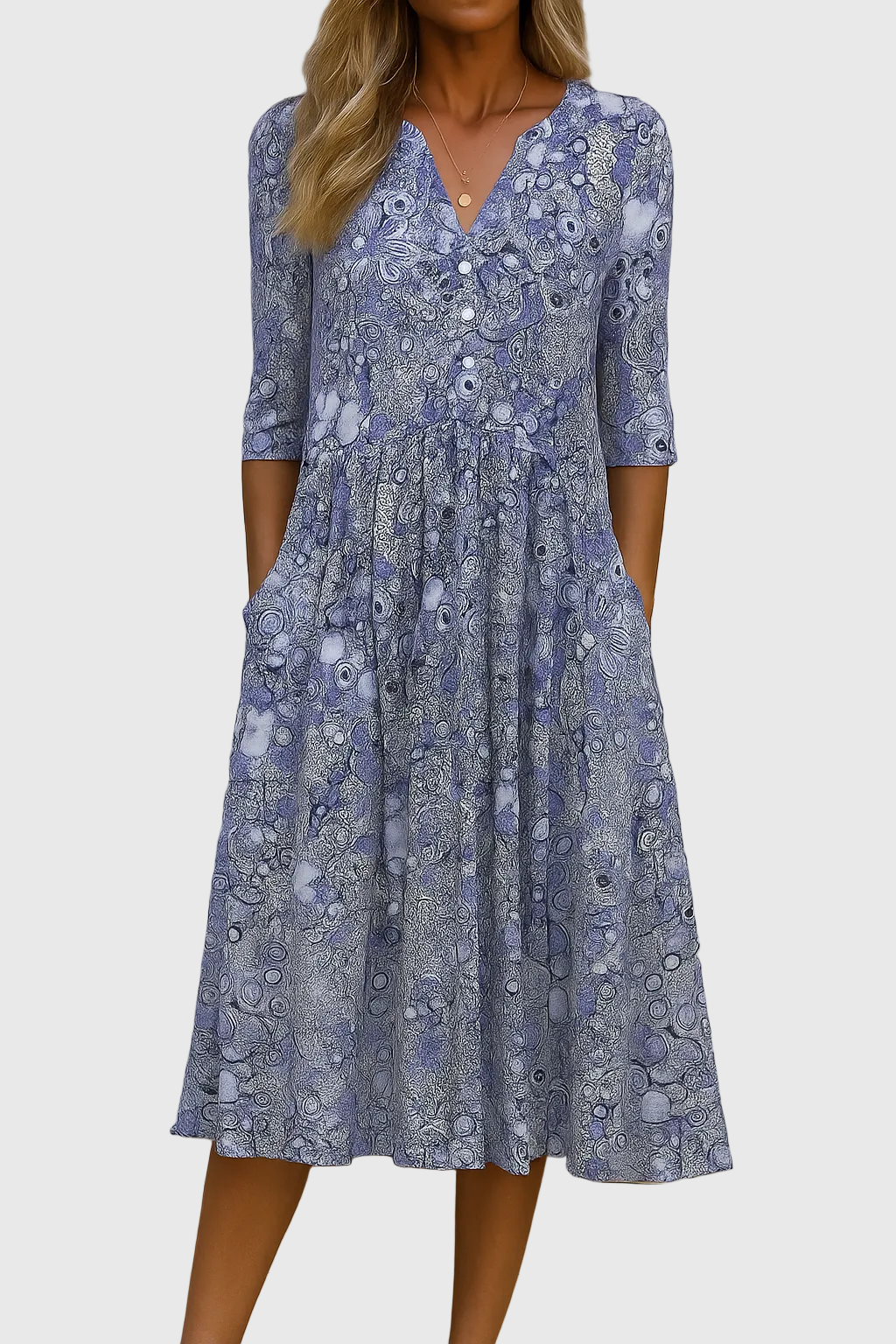 Harlow | Élégante robe midi avec décolleté en V