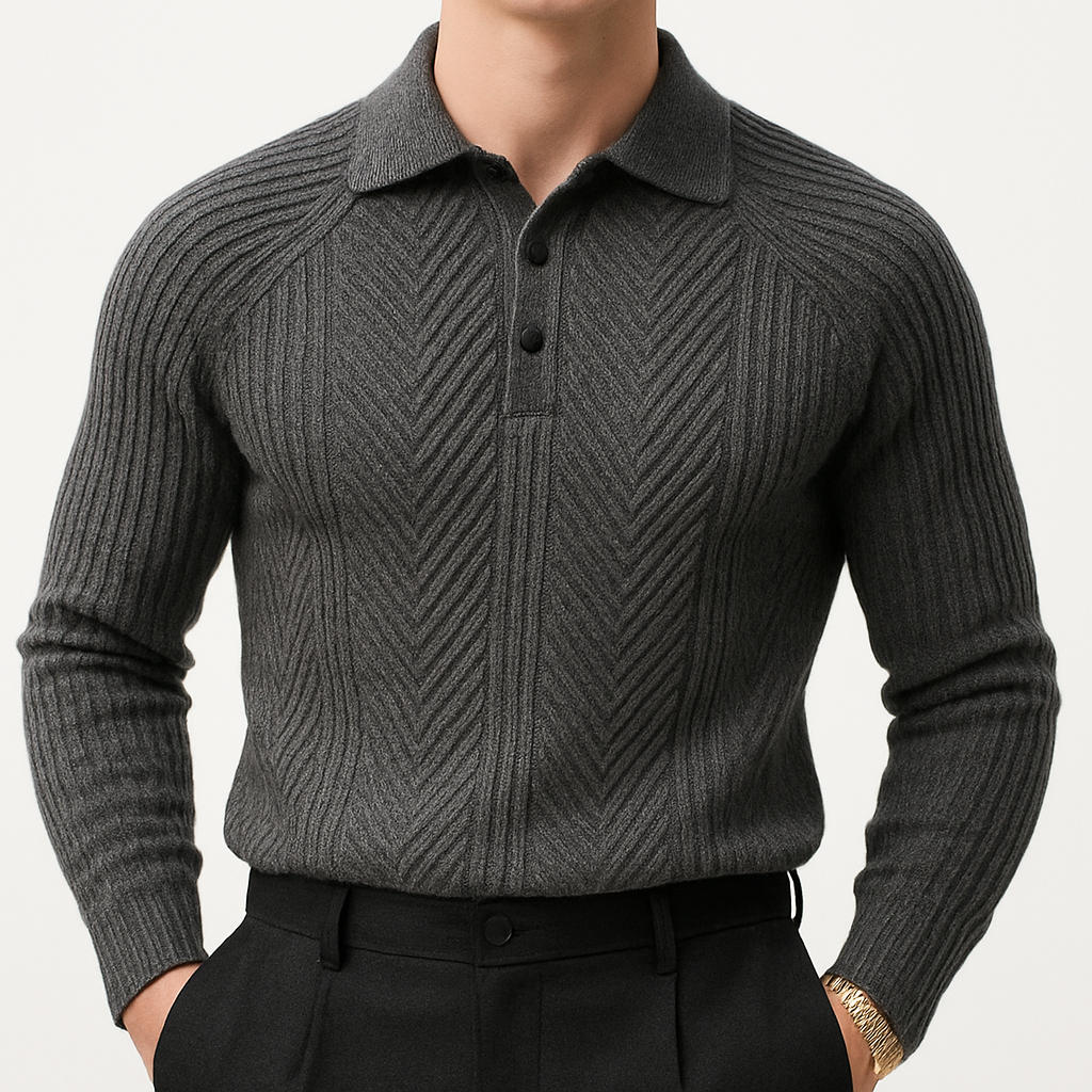 Velqlo | Chemise en Tricot Câble pour Homme à Manches Longues