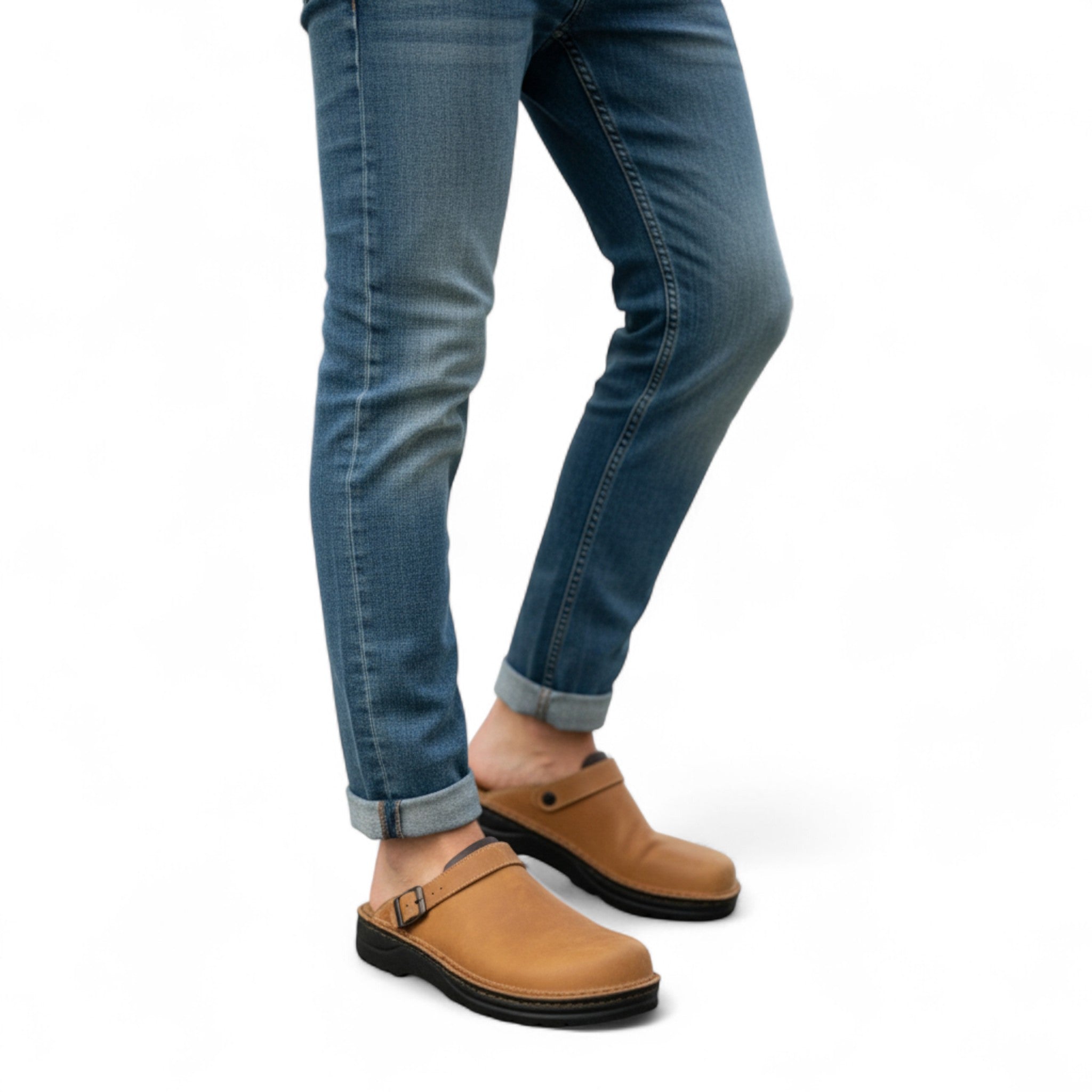 Velqlo | Men’s Leather Sandals – Heritage Thick Heel Comfort
