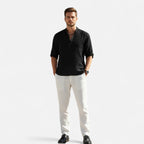 Velqlo | Men’s Shirt – Cotton Linen Long Sleeve Casual Elegance