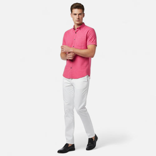 Velqlo | Chemise Homme à Manches Courtes en Mélange de Lin