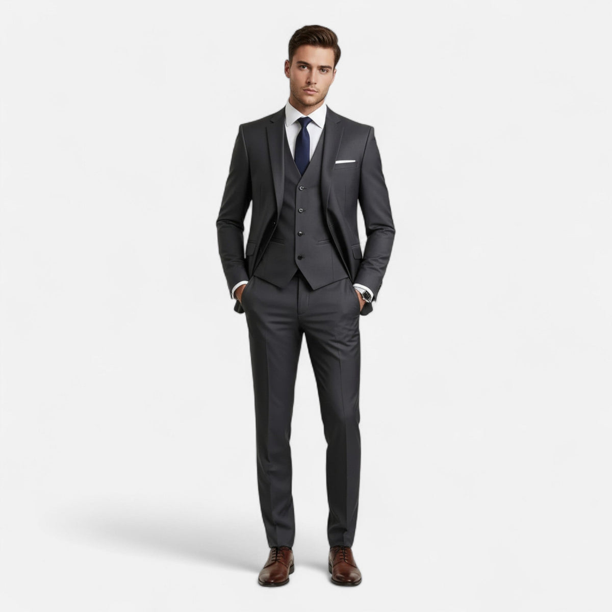 Velqlo | Costume Tuxedo Slim Fit 3 Pièces pour Hommes