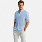 Velqlo | Men’s Linen Henley Shirt