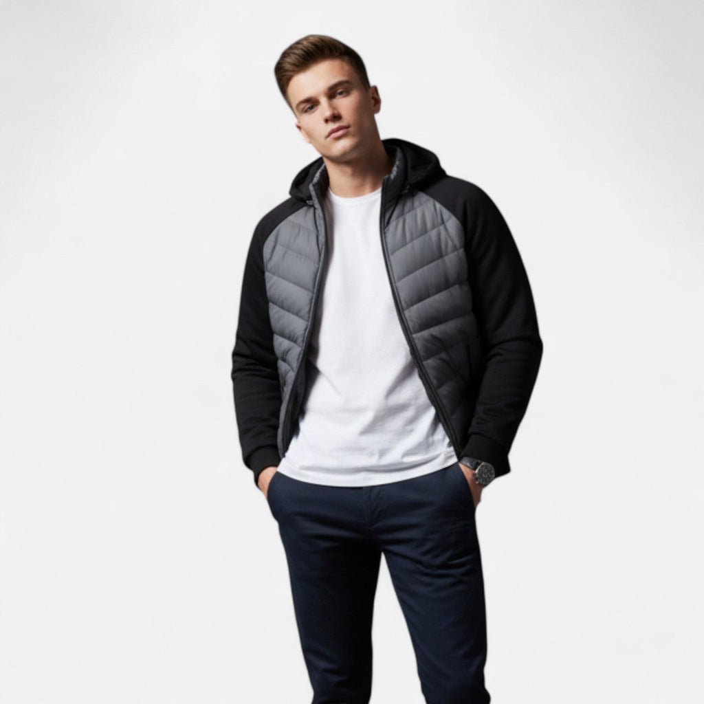 Velqlo | Veste Hybride Rembourrée pour Hommes – Confort Léger, Vêtements d'Extérieur Décontractés