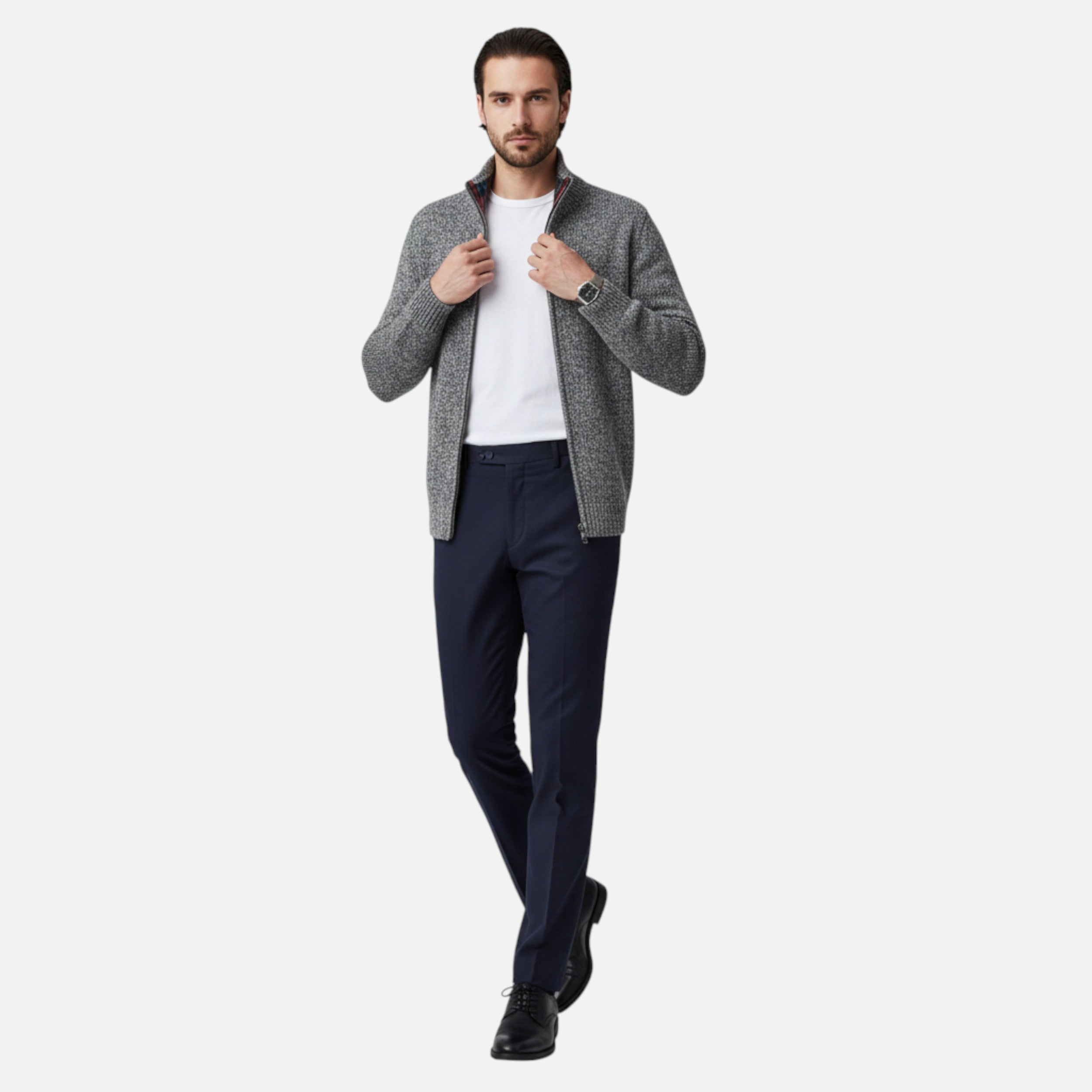 Velqlo | Pull thermique à col montant zippé pour hommes