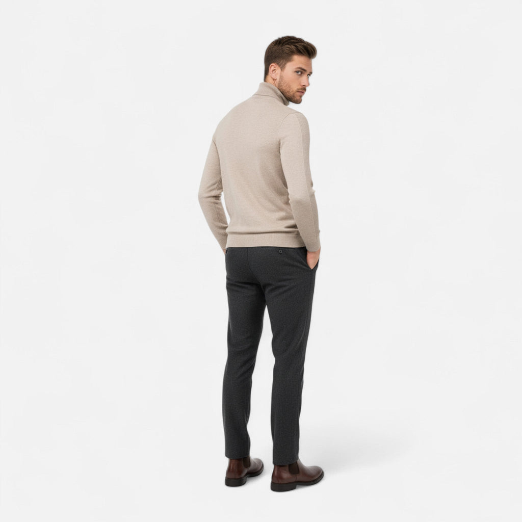Velqlo | Pull à col roulé pour hommes en couleur unie