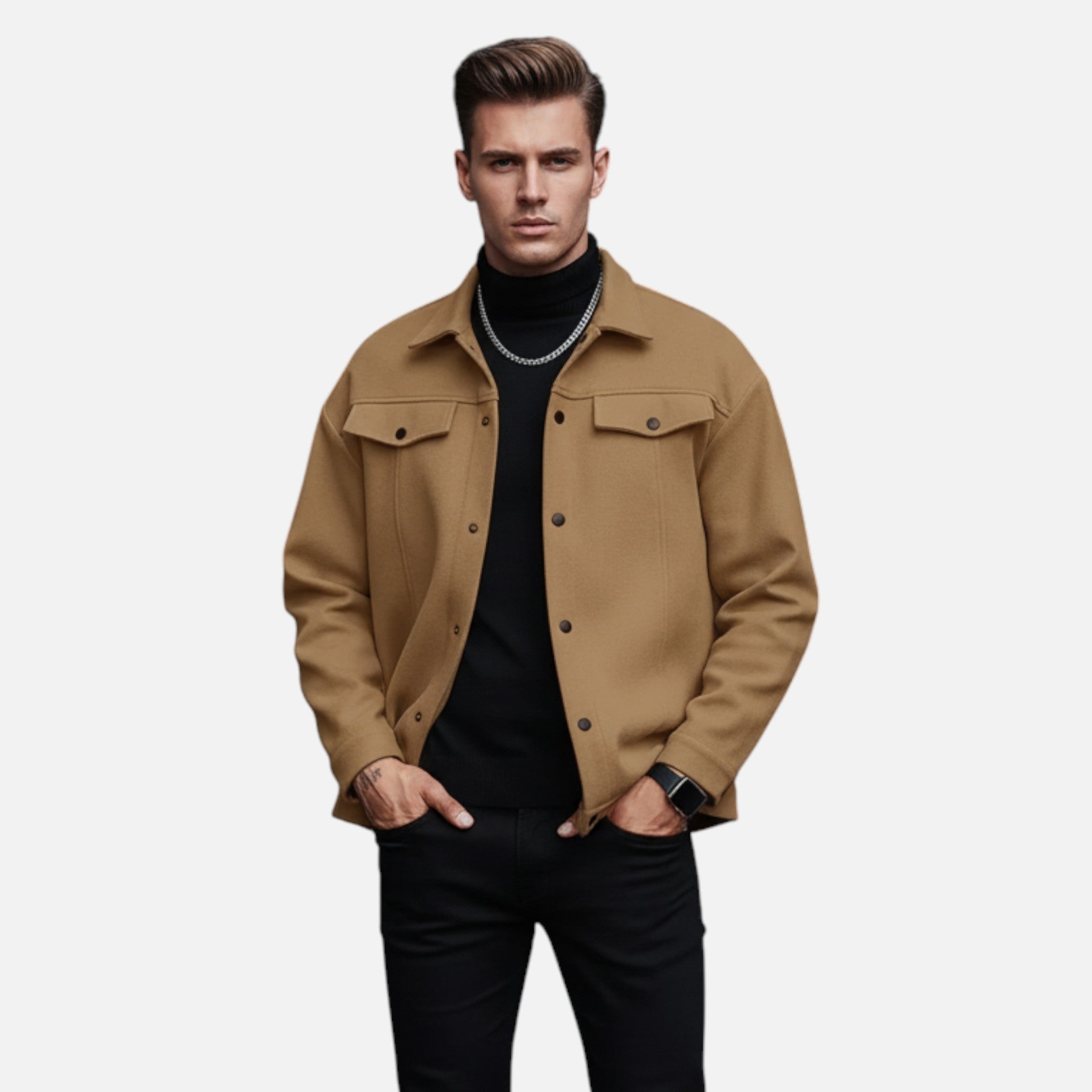 Velqlo | Veste d'été overshirt pour hommes, style intemporel