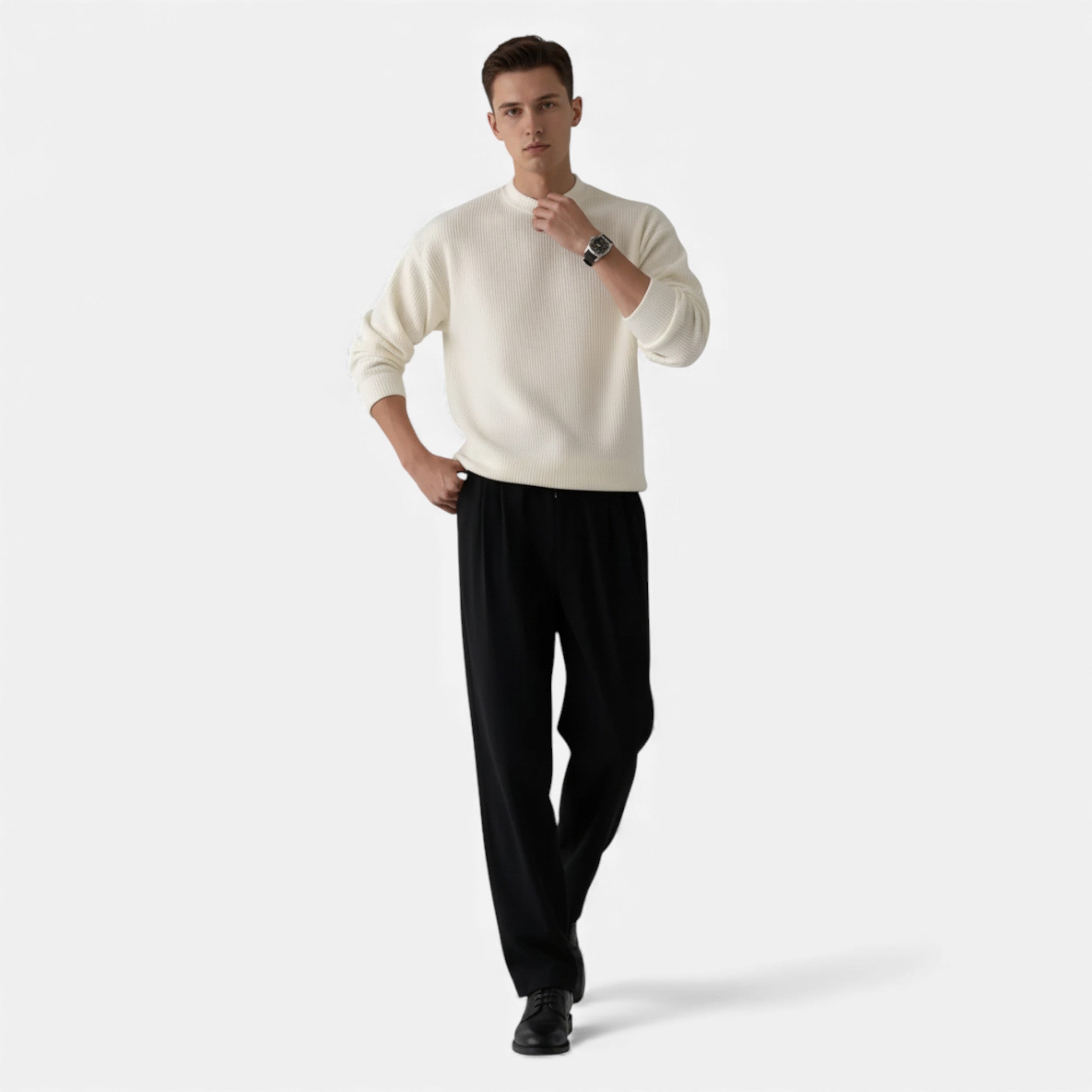 Velqlo | Pull Homme Col Rond Tricot Moderne