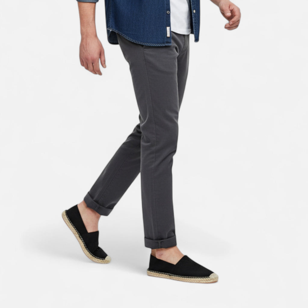 Velqlo | Men’s Slip-On Loafers – Beige &amp; Black Versatile Style