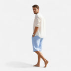 Velqlo | Men’s Linen Shorts – Lightweight Mid-Calf Summer Elegance