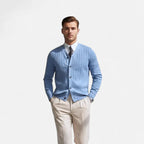Velqlo | Cardigan en Maille Premium – Rayures Verticales et Élégance Statutaire homme