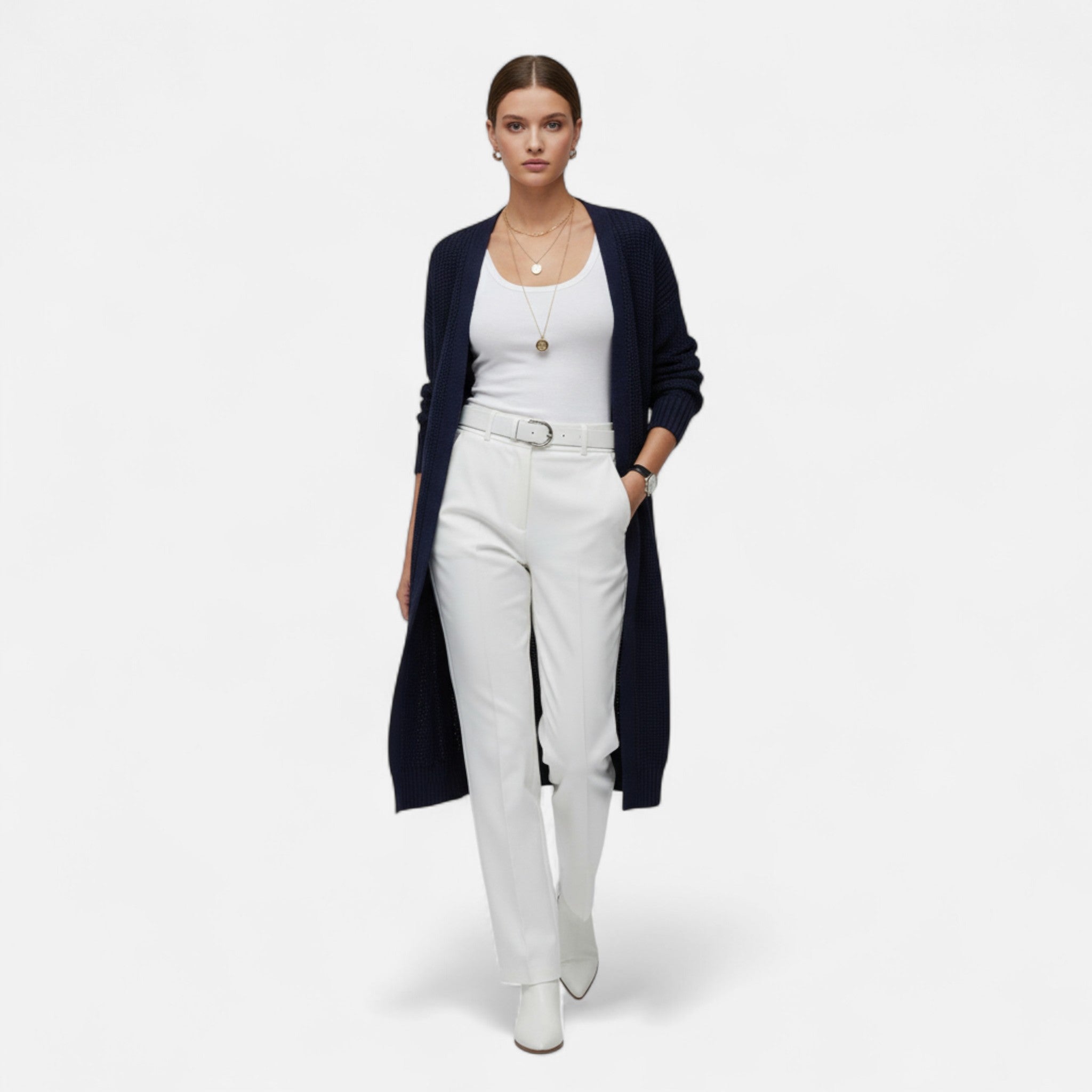 Velqlo | Cardigan en Tricot à Col V Ample pour Femmes