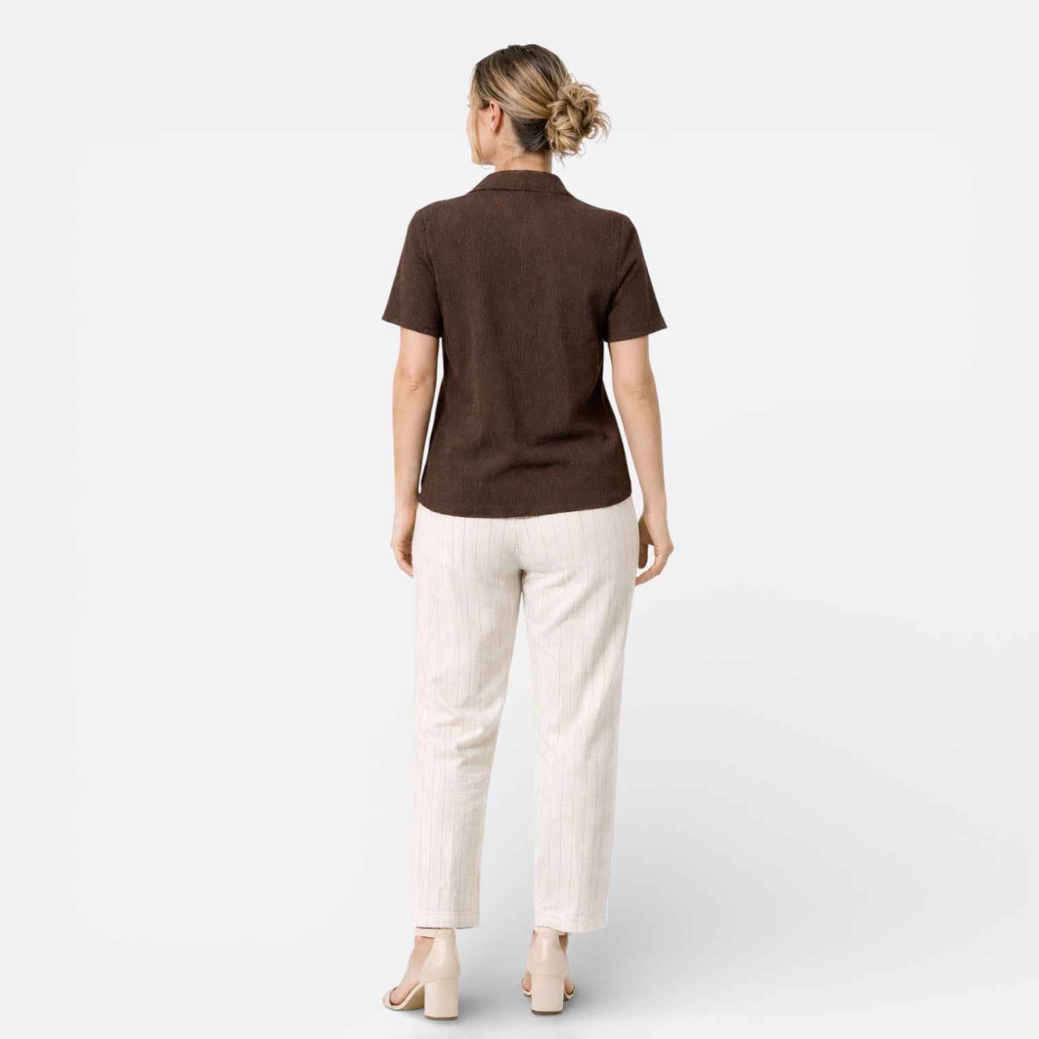 Velqlo | Chemise à Boutons pour Femmes Classique à Manches Courtes