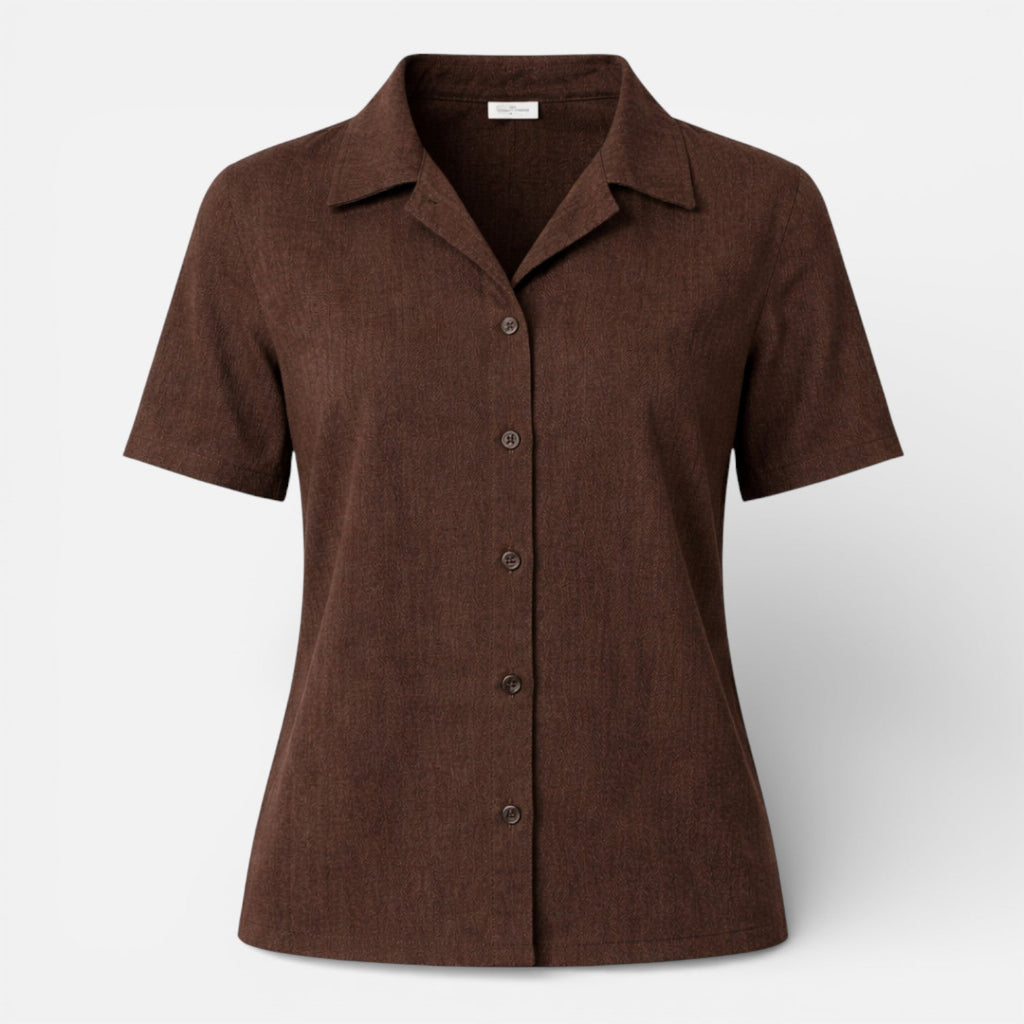 Velqlo | Chemise à Boutons pour Femmes Classique à Manches Courtes