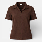 Velqlo | Chemise à Boutons pour Femmes Classique à Manches Courtes