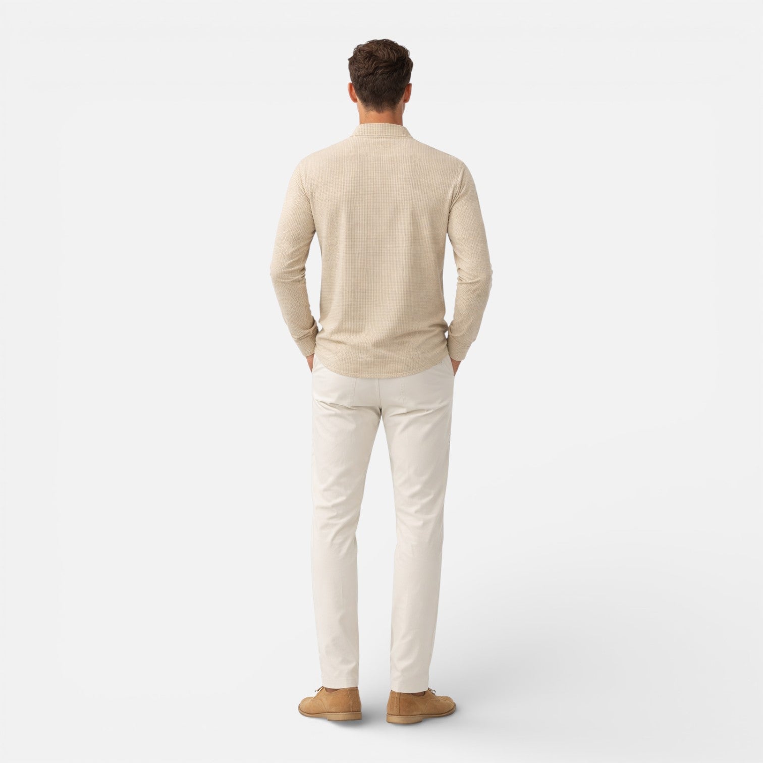 Velqlo | Chemise Henley pour hommes à manches longues, coupe classique