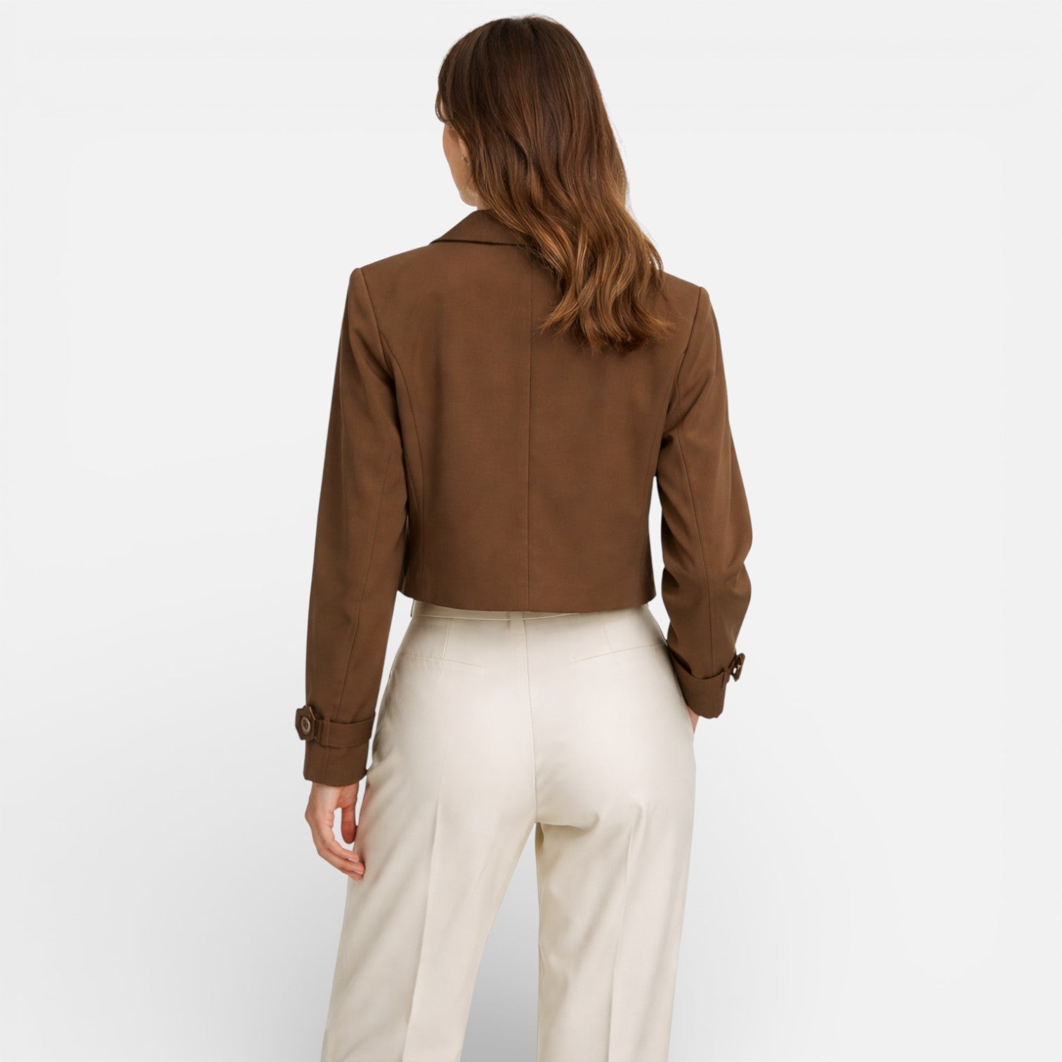 Velqlo | Veste d'été brune pour femmes, style trench léger