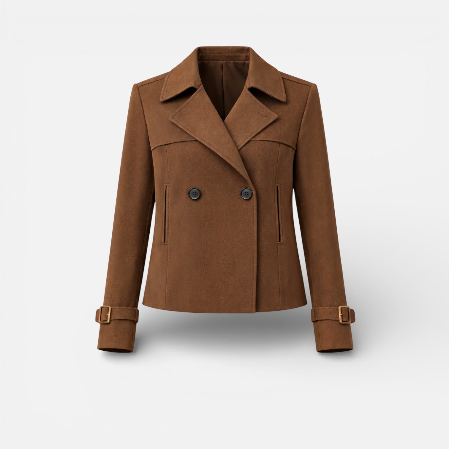 Velqlo | Veste d'été brune pour femmes, style trench léger