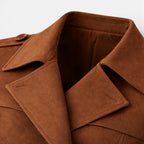 Velqlo | Veste d'été brune pour femmes, style trench léger