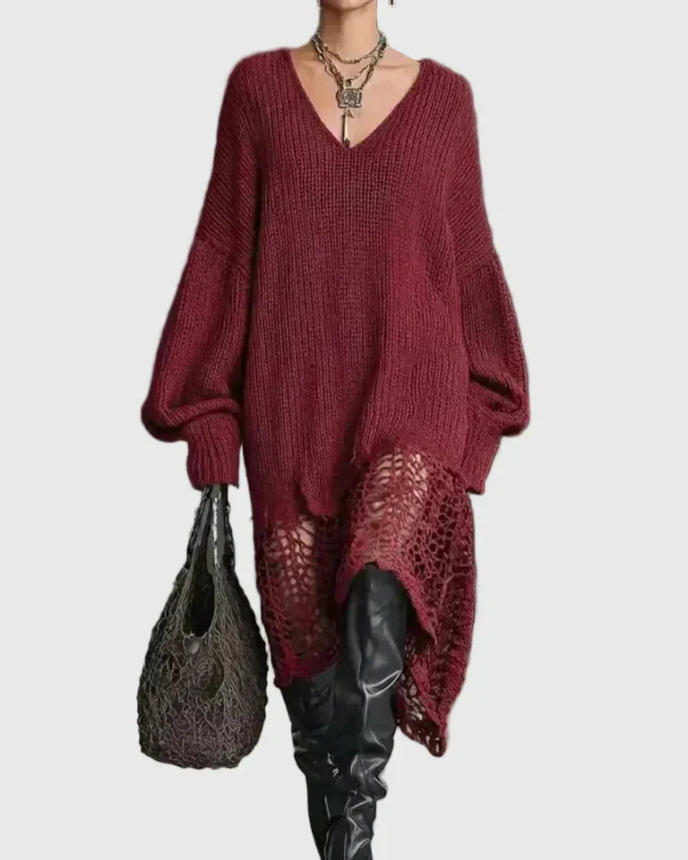 Tara | Robe Midi en Tricot Confortable et Élégante