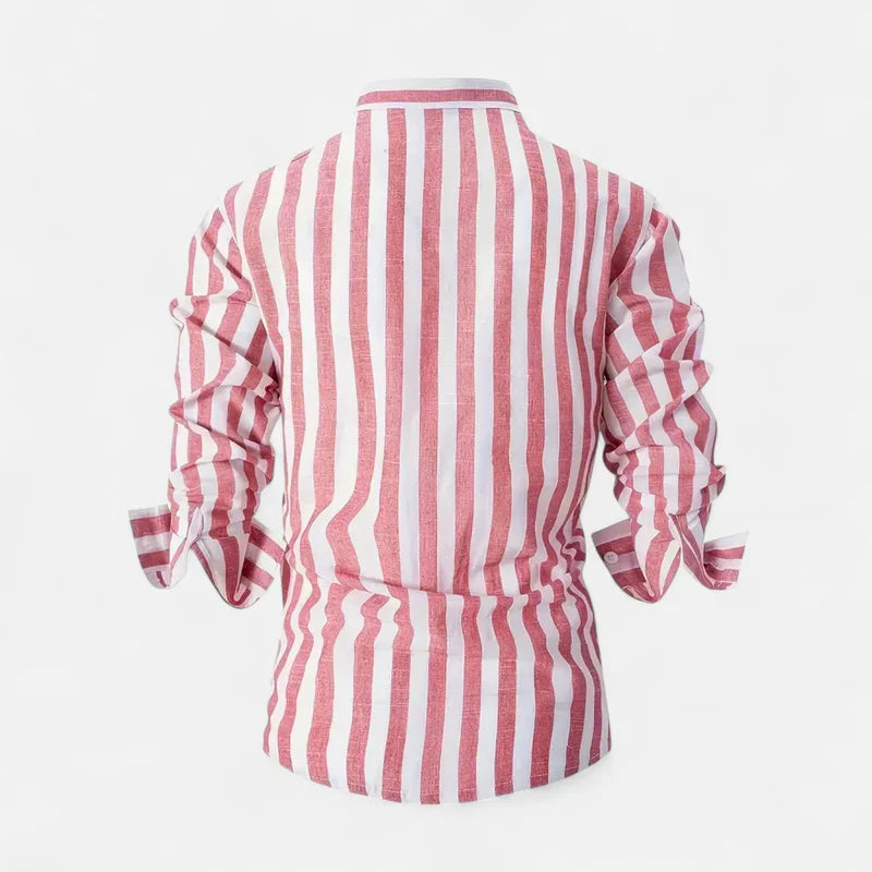 Velqlo | Chemise à Rayures en Lin Mélangé – Fraîcheur Estivale et Allure Riviera Homme