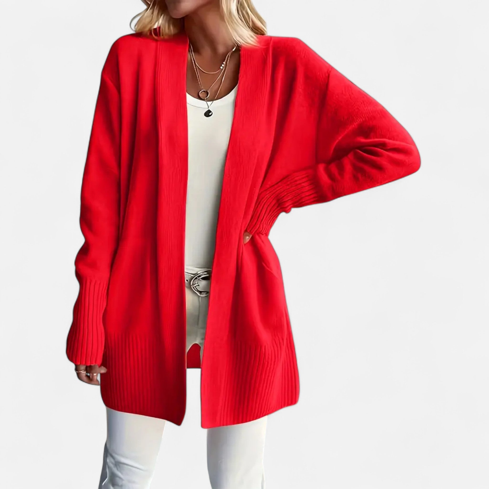 Velqlo | Cardigan en Tricot à Col V Ample pour Femmes