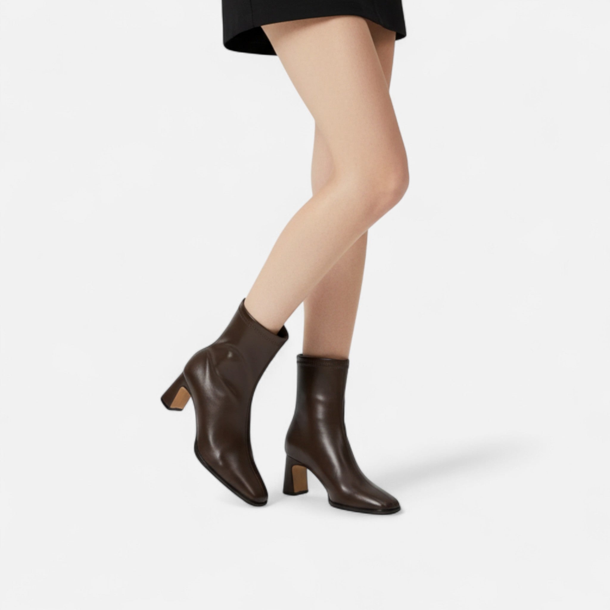 Velqlo | Bottines pour femmes à bout carré et talon bloc classique