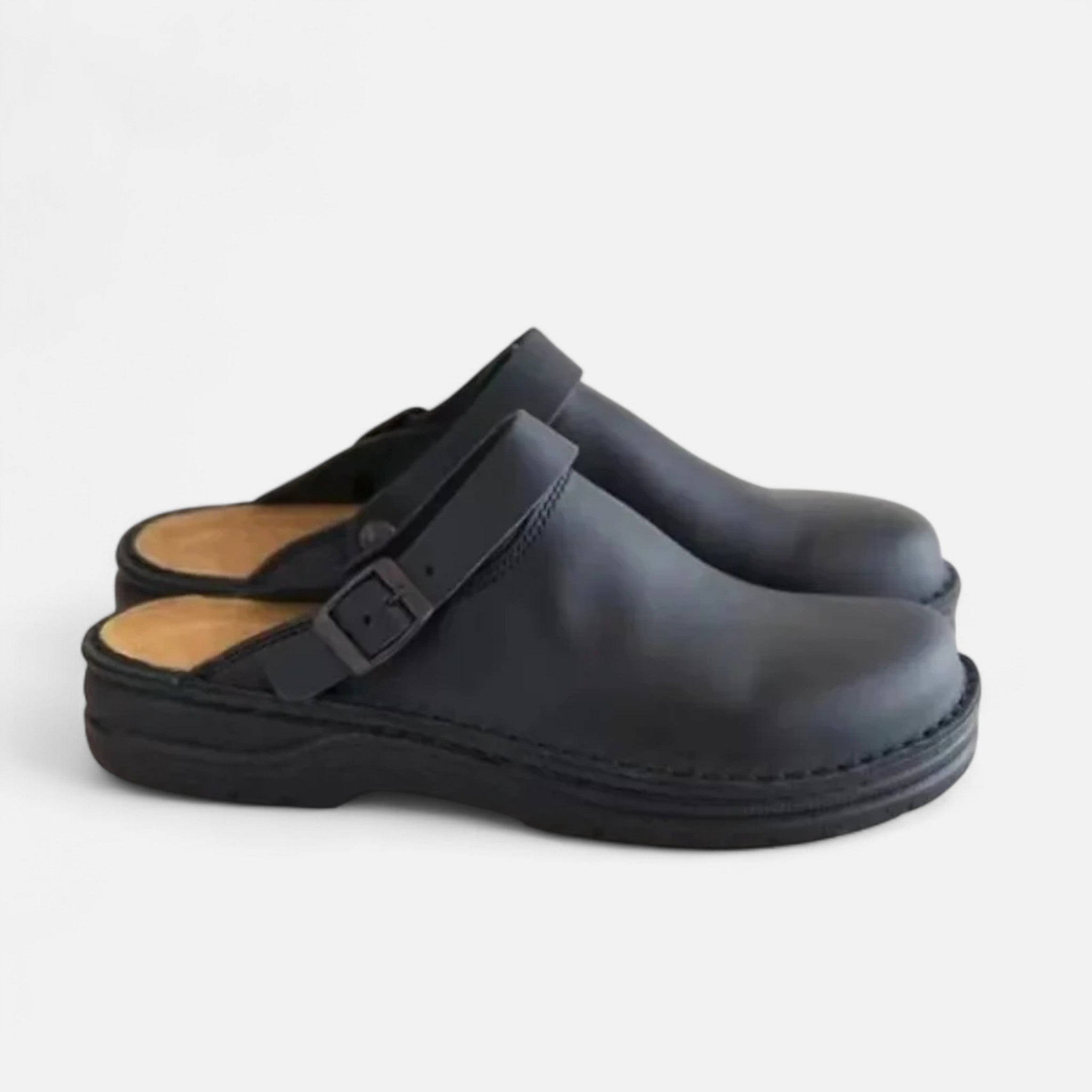 Velqlo | Men’s Leather Sandals – Heritage Thick Heel Comfort
