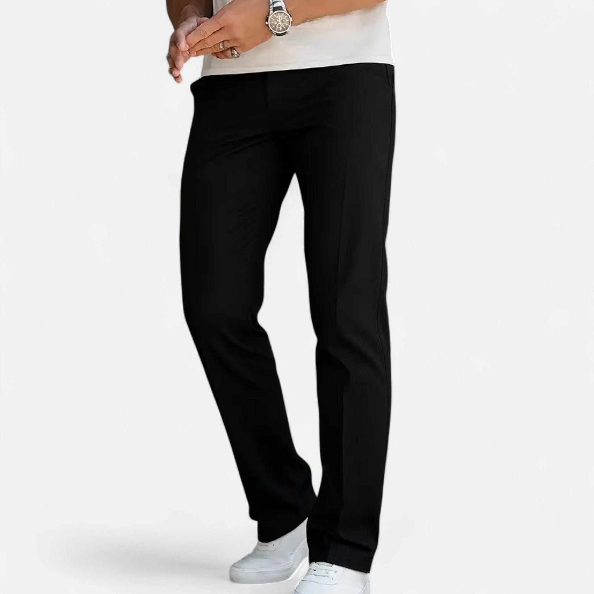Velqlo | Pantalon pour Hommes Jambe Droite Smart Casual Coupe Régulière