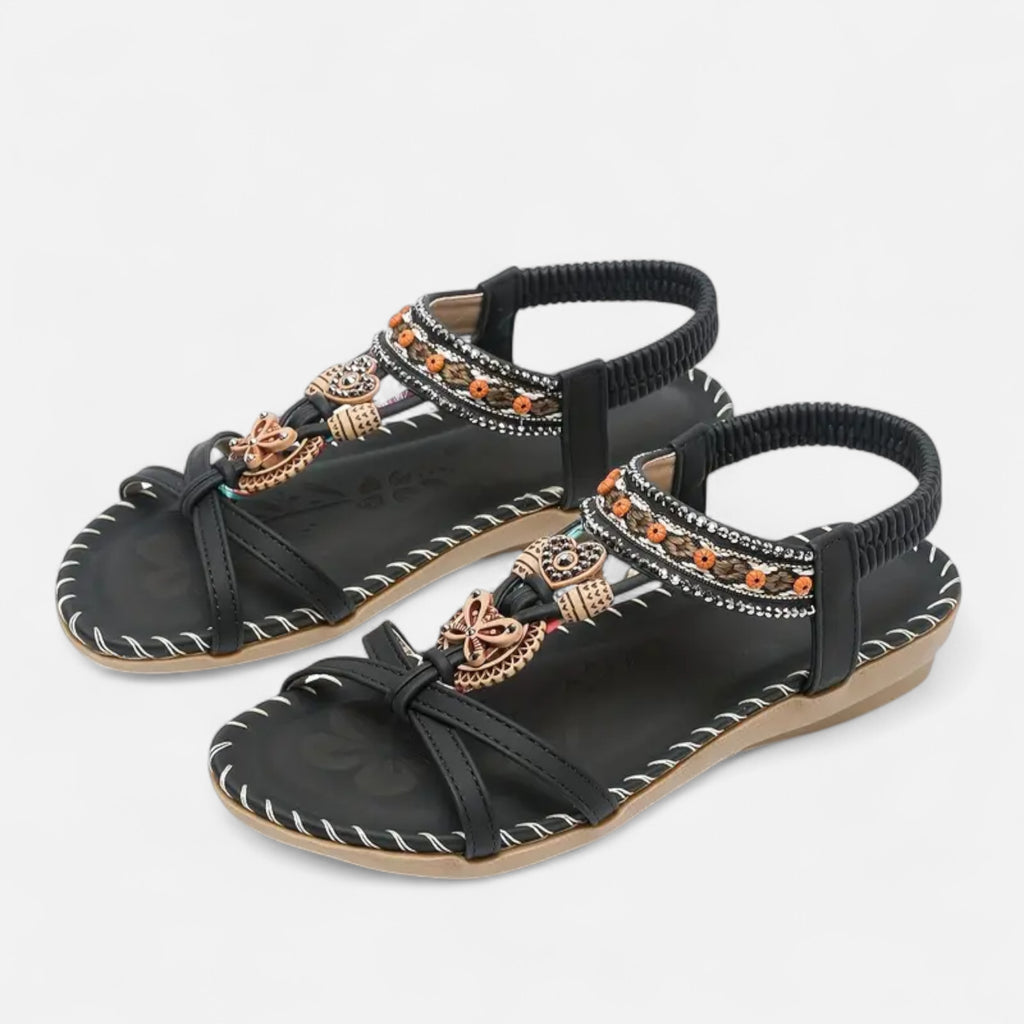 Velqlo | Women’s Rhinestone Butterfly Sandals – Boho Summer Charm