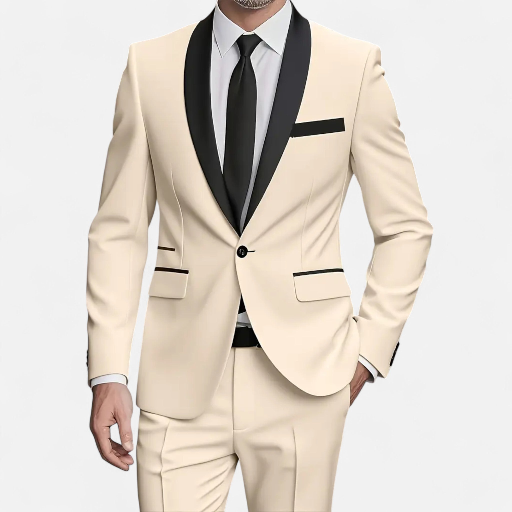 Velqlo | Costume de Tuxedo Banquet Slim Fit 3-Pièces pour Hommes