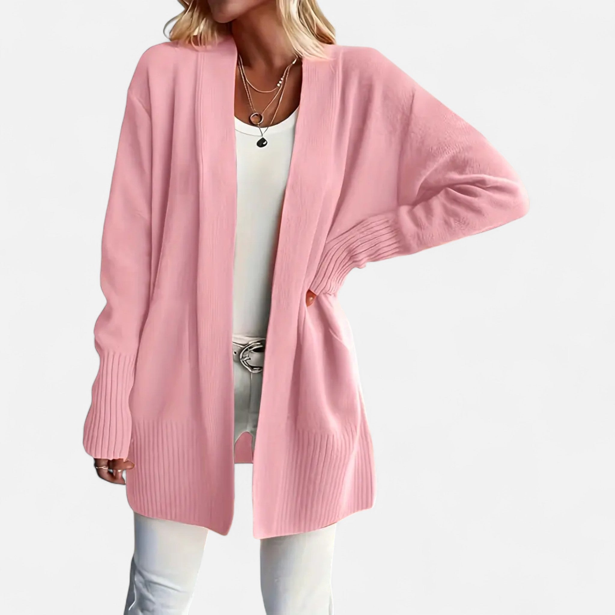 Velqlo | Cardigan en Tricot à Col V Ample pour Femmes