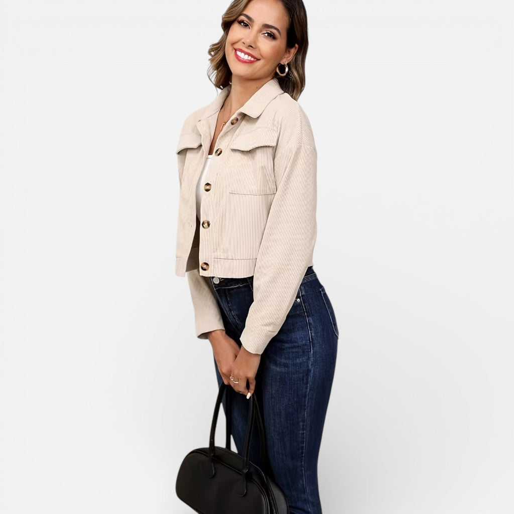 Velqlo | Veste en coton cropped pour femmes, style classique et ajusté au quotidien