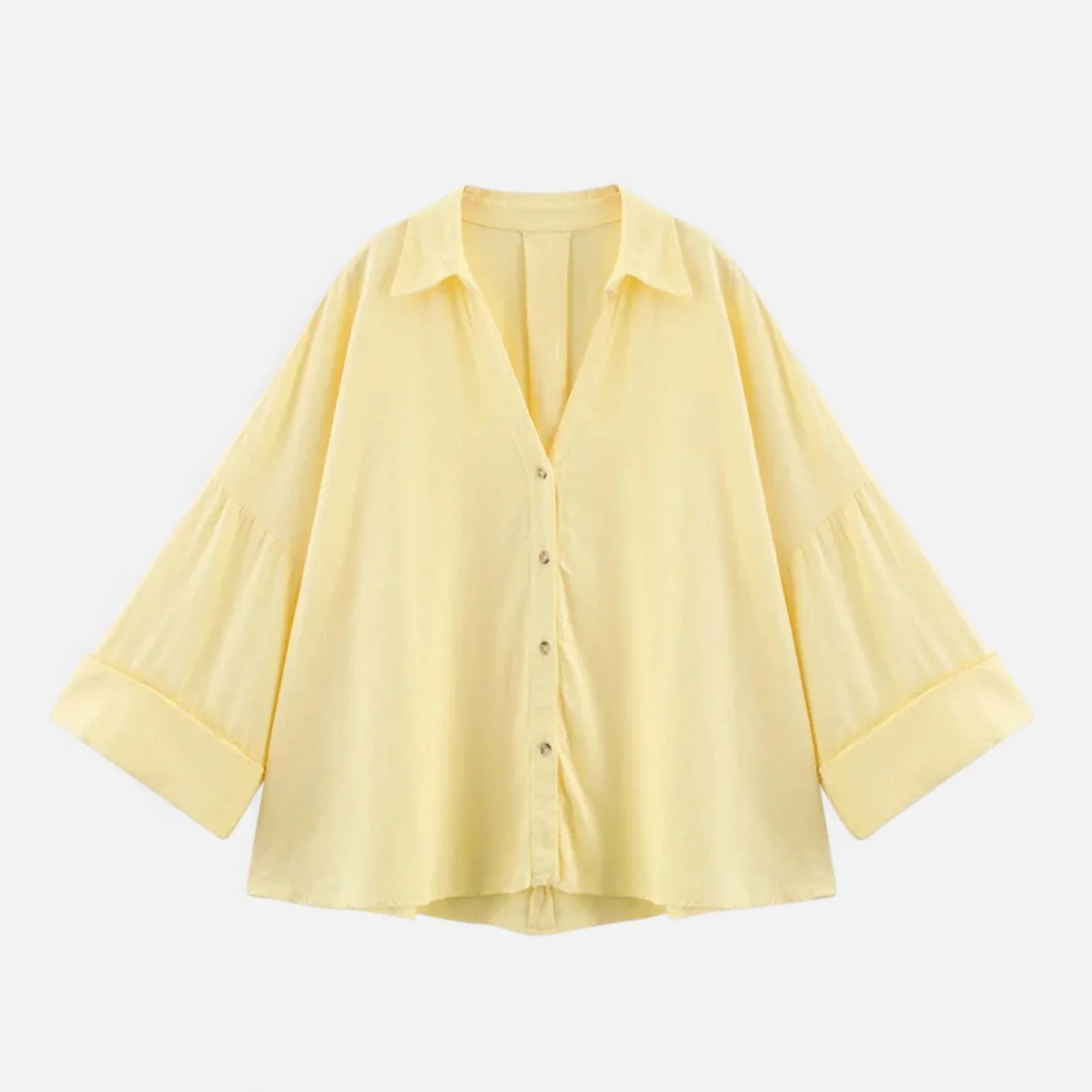 Velqlo | Chemise pour femme en coton mélangé, coupe décontractée, longueur mi-longue