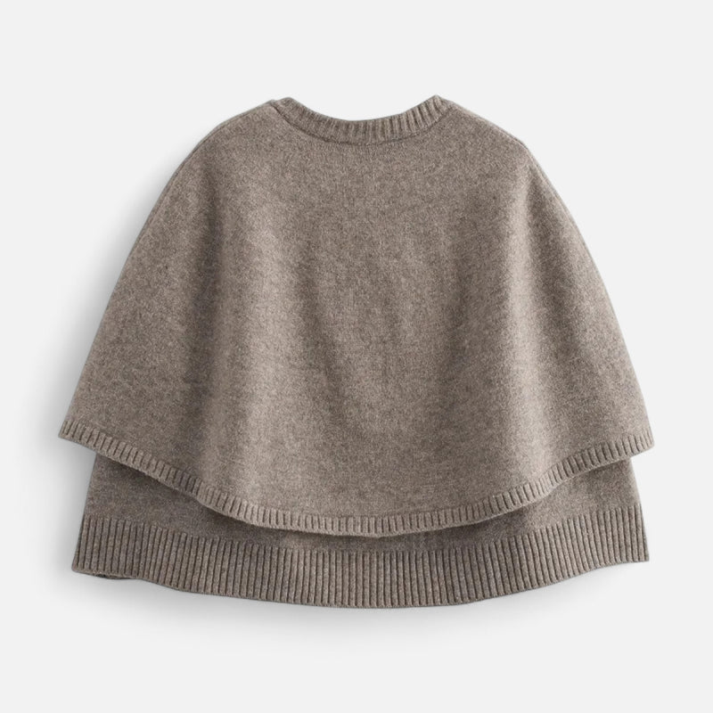 Velqlo | Cape en Maille Prestige – Design à Double Épaisseur et Finition Boutonnée Femme