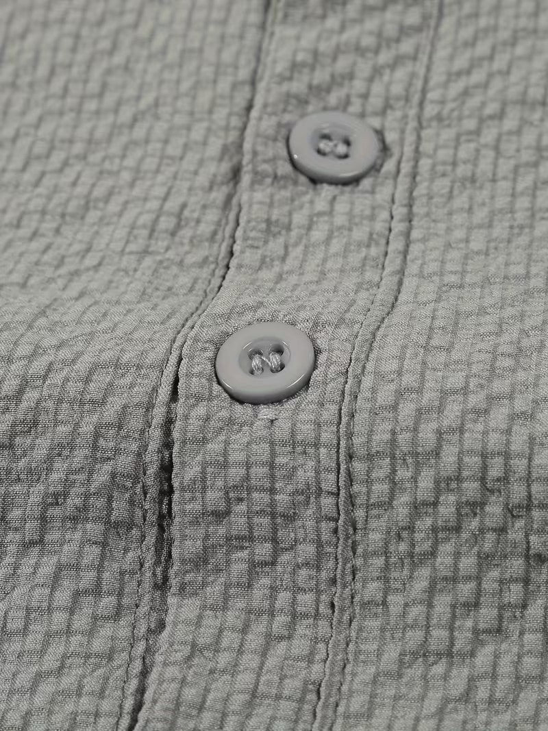 Velqlo | Chemise Henley pour hommes à manches longues, coupe classique