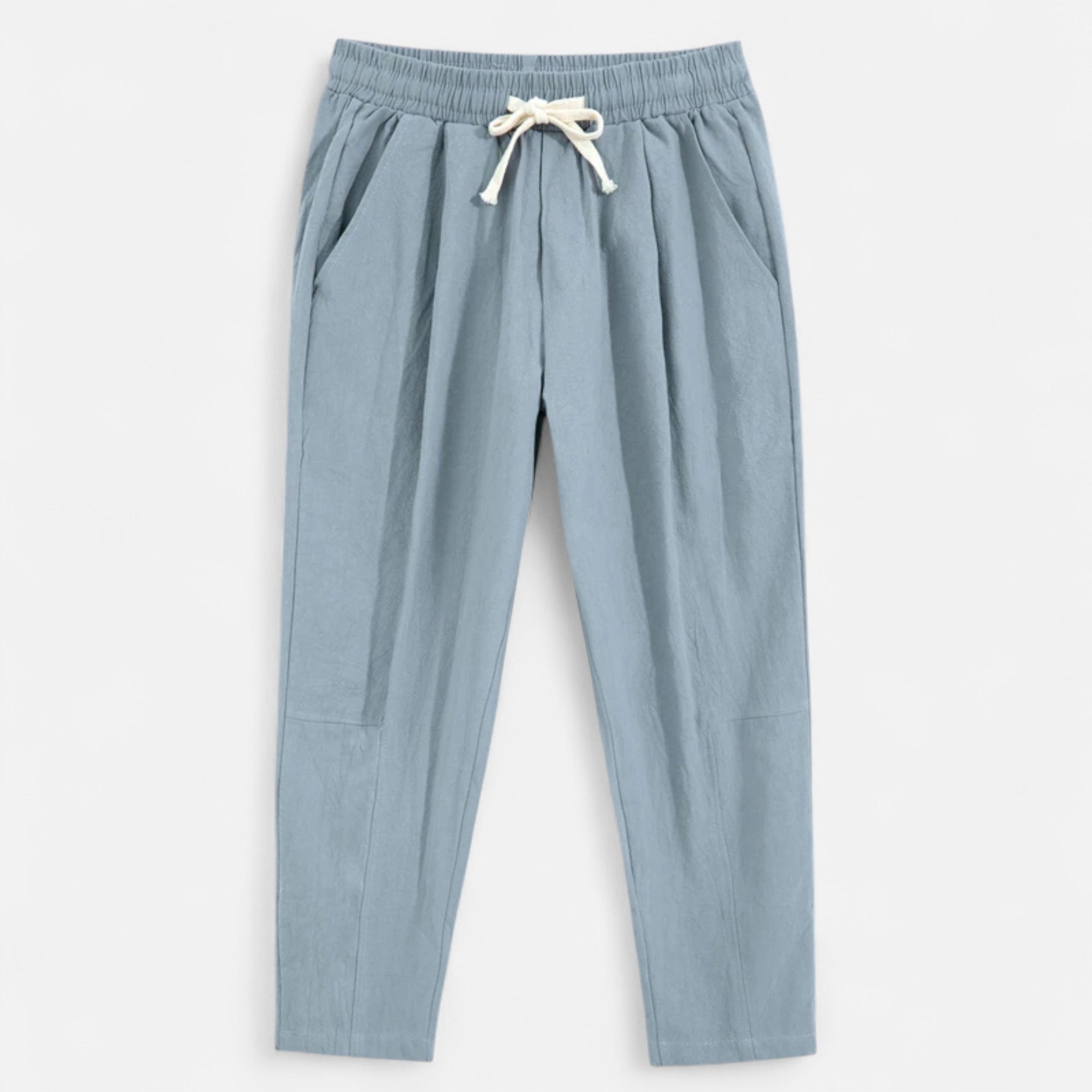 Velqlo | Men’s Trousers – Cotton Linen Straight Fit Elegance