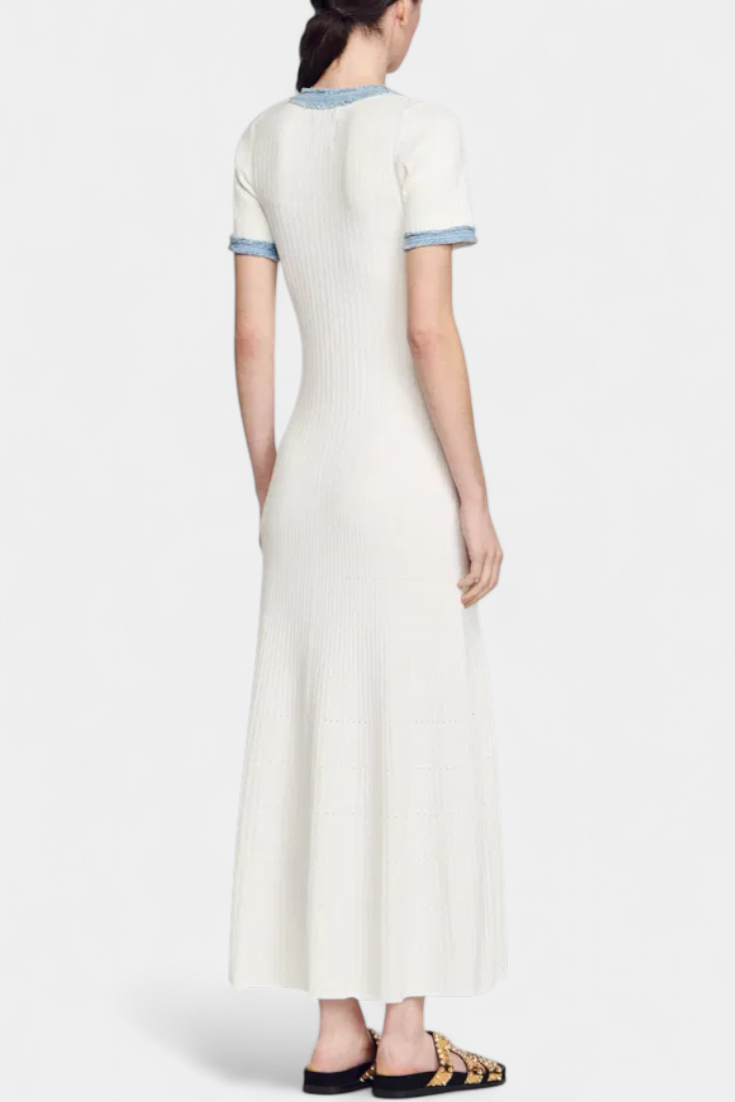 Alexia Robe midi en maille avec bordure