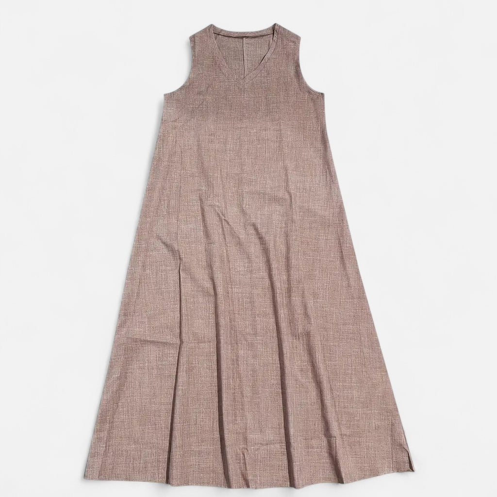 Velqlo | Women’s V-Neck Sleeveless Dress – Soft Lightweight Elegance