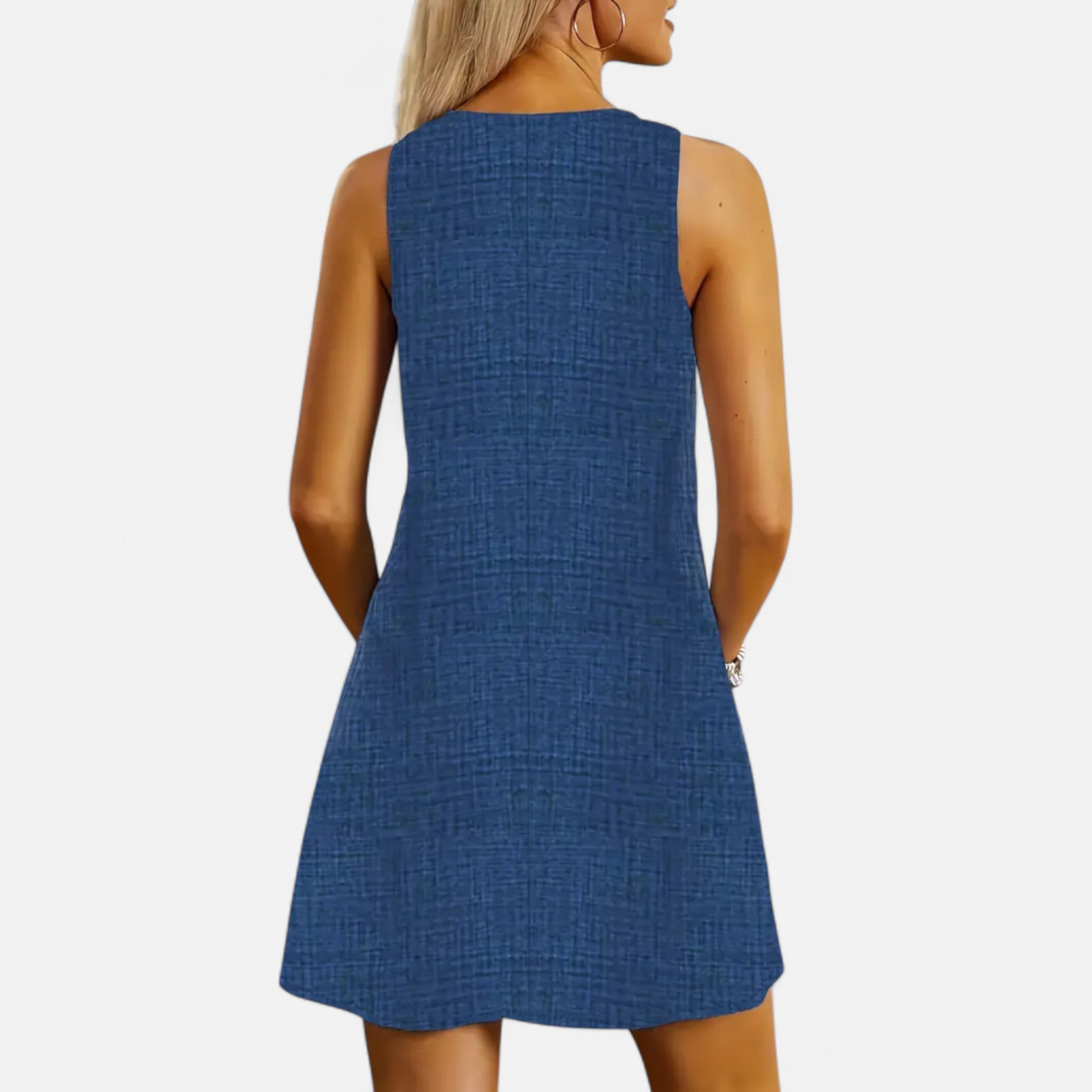 Velqlo | Women’s Striped A-Line Dress – Casual Summer Elegance