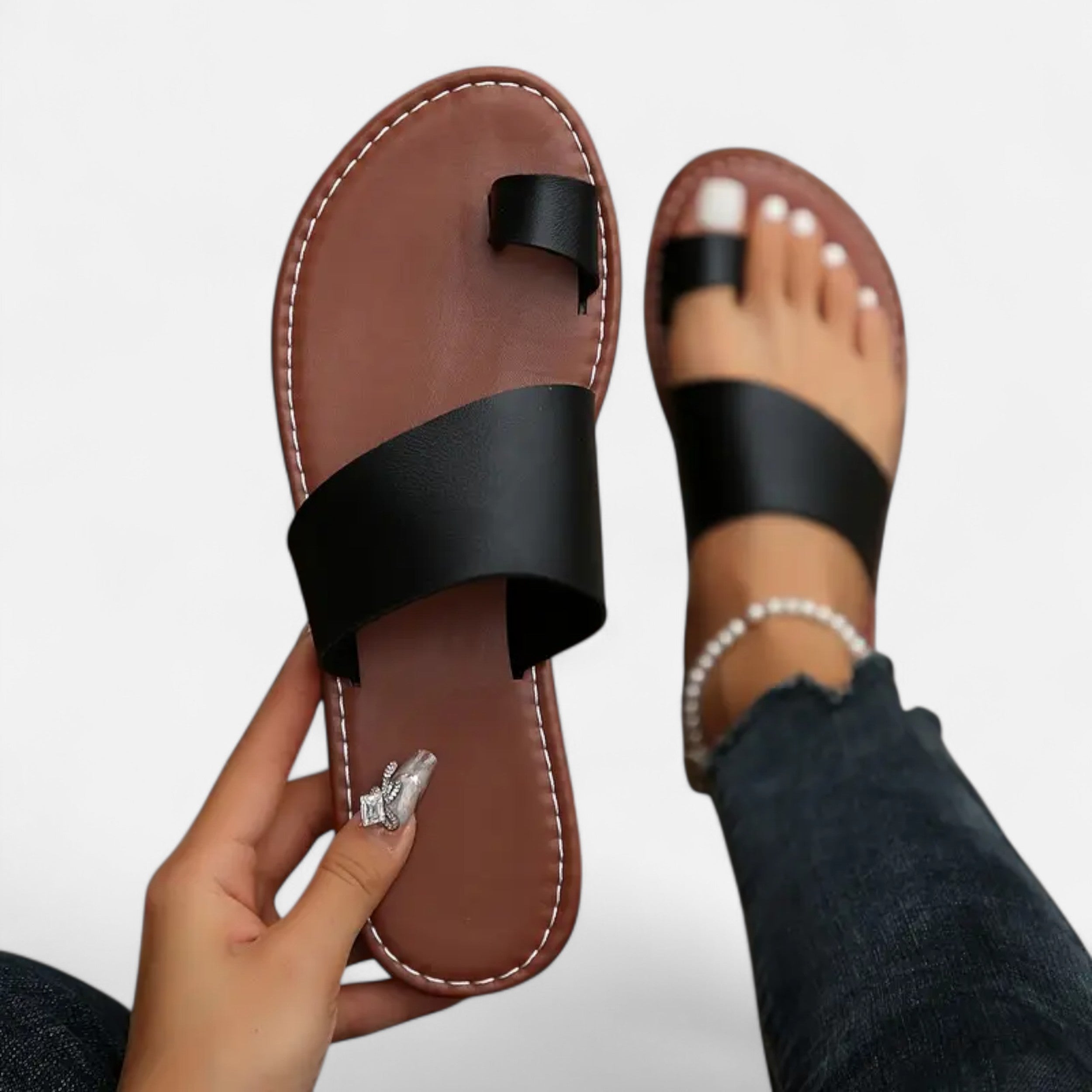 Velqlo | Women’s Flat Sandals – Breathable Back Strap Comfort